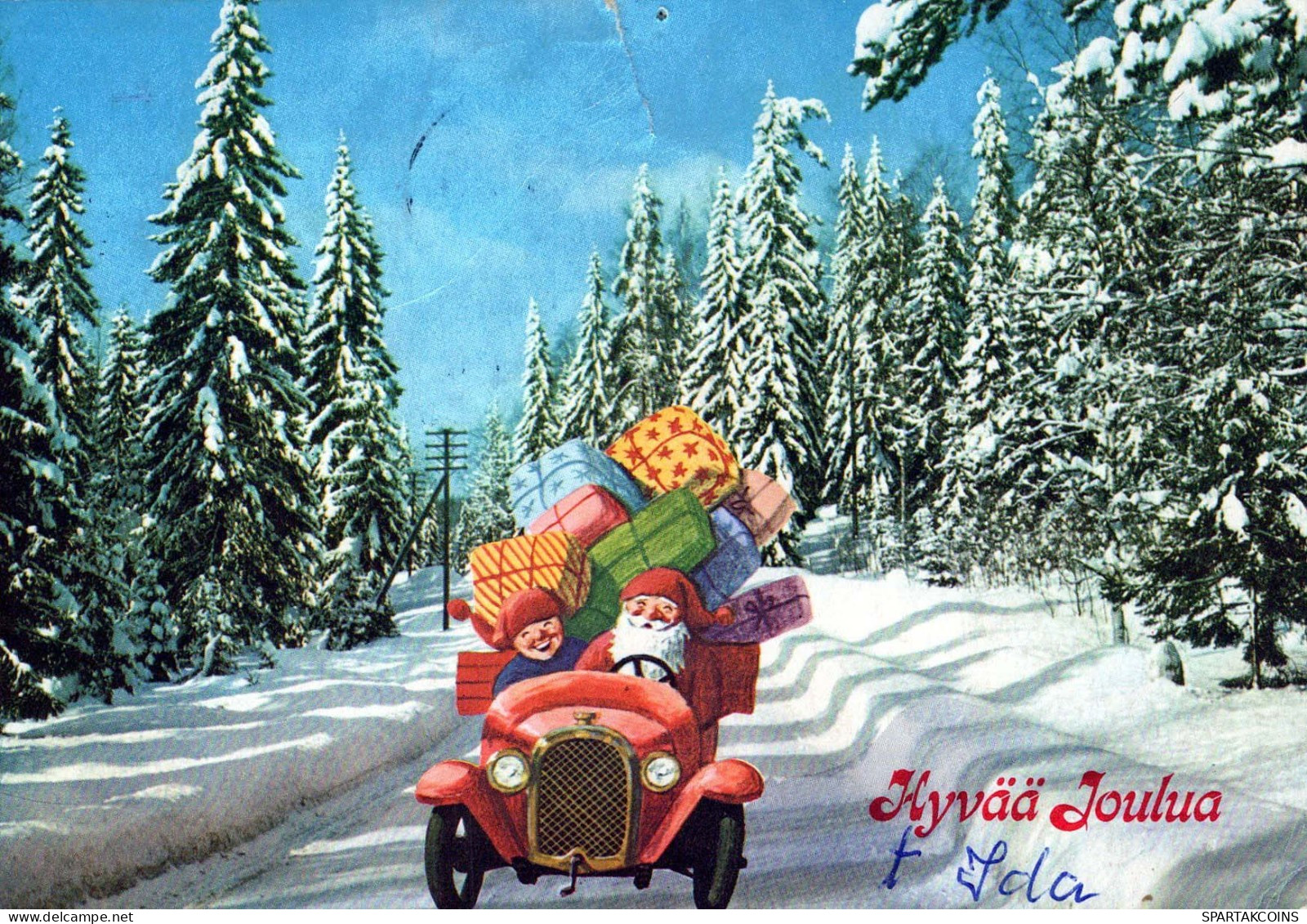 PÈRE NOËL Bonne Année Noël Vintage Carte Postale CPSM #PBB109.FR - Kerstman