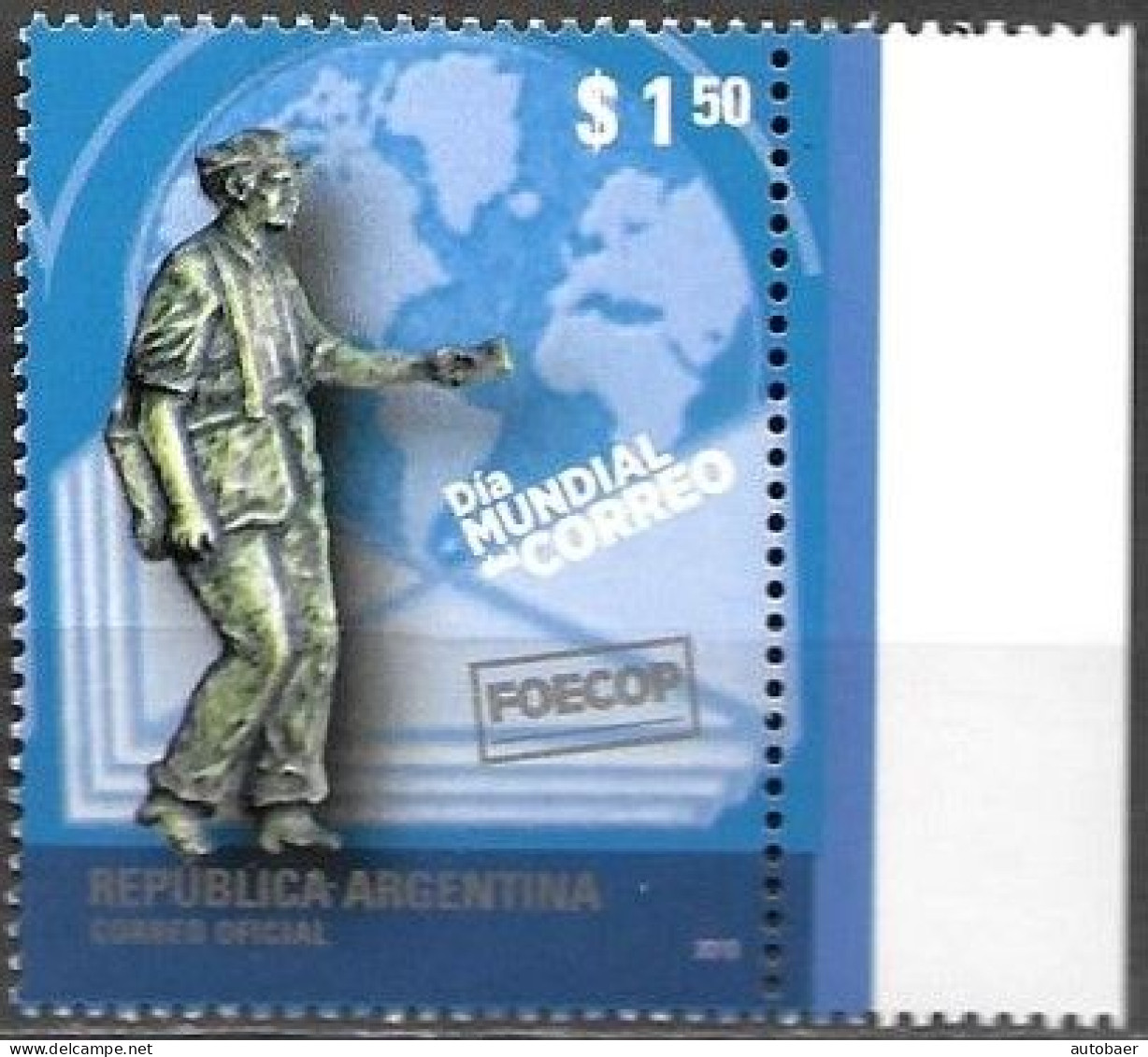 Argentina 2010 World Post Day Dia Mundial Del Correo Cartero Postman Michel 3373 MNH Postfr ** - Nuovi