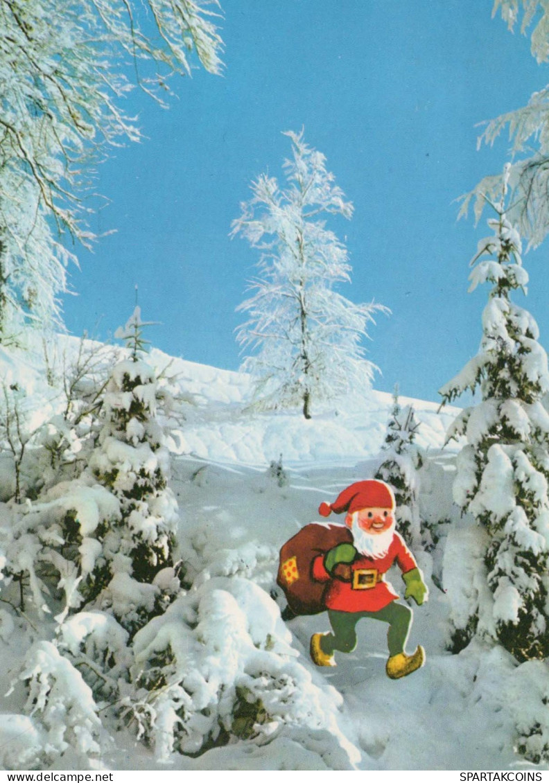 PÈRE NOËL Bonne Année Noël Vintage Carte Postale CPSM #PAU599.FR - Kerstman