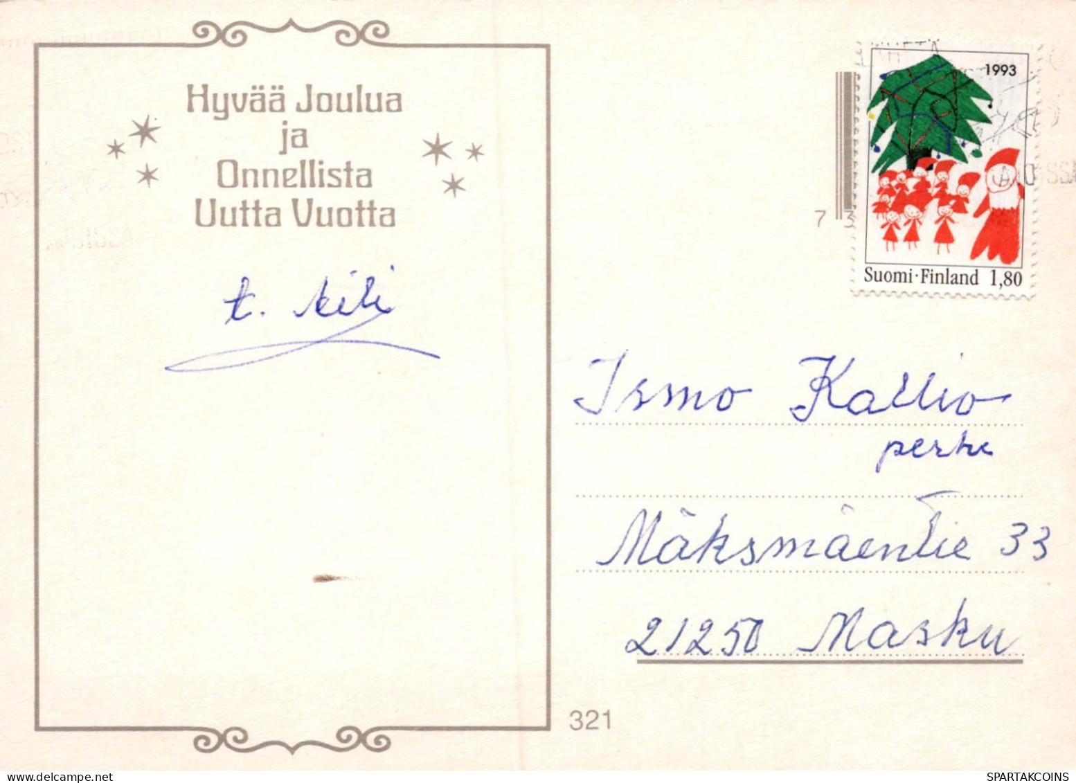 PÈRE NOËL Bonne Année Noël Vintage Carte Postale CPSM #PAU532.FR - Santa Claus