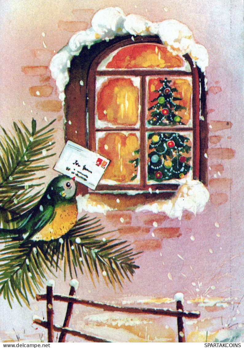 Bonne Année Noël Vintage Carte Postale CPSM #PAU126.FR - Nieuwjaar
