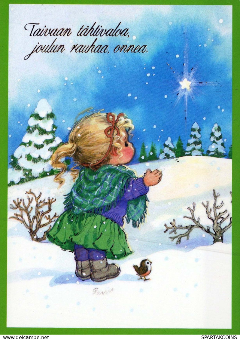 Bonne Année Noël ENFANTS Vintage Carte Postale CPSM #PAS884.FR - New Year