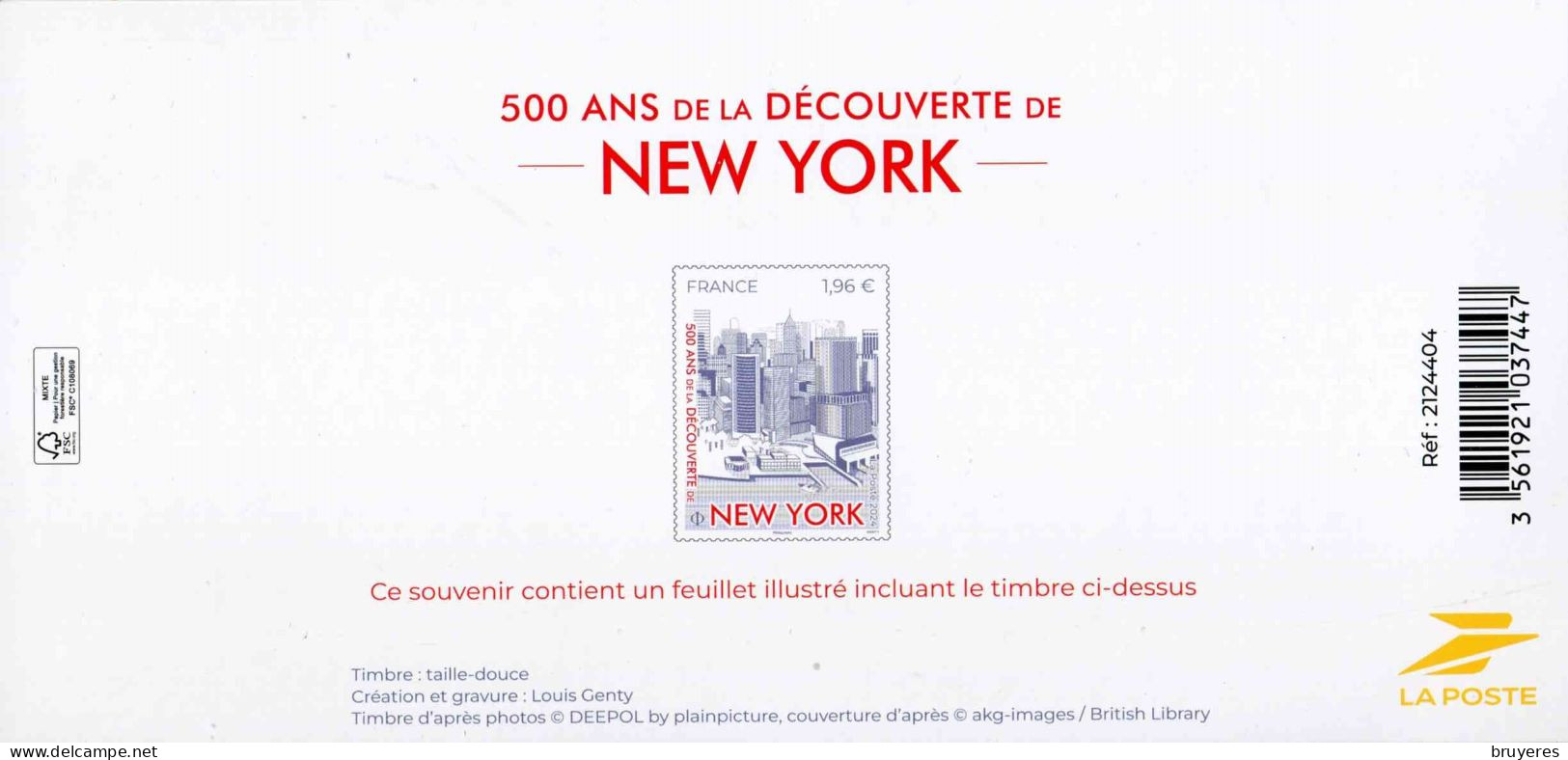 SOUVENIR PHILATELIQUE** De 2024 "500 ANS DE LA DECOUVERTE DE NEW YORK" Avec Son Encart - Blocs Souvenir