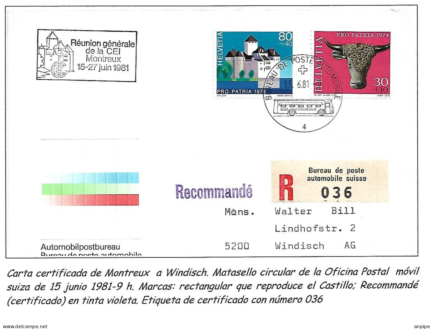 SUIZA - Cartas & Documentos