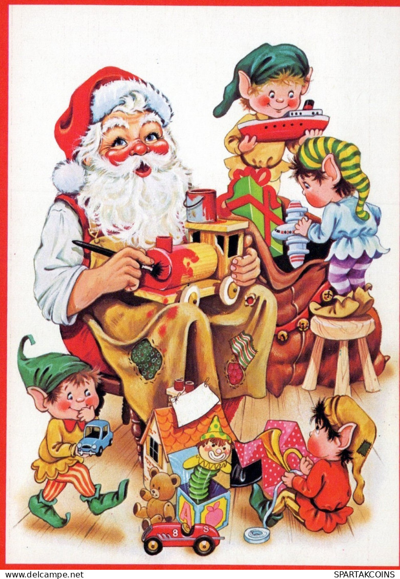 PÈRE NOËL ENFANT NOËL Fêtes Voeux Vintage Carte Postale CPSM #PAK297.FR - Santa Claus