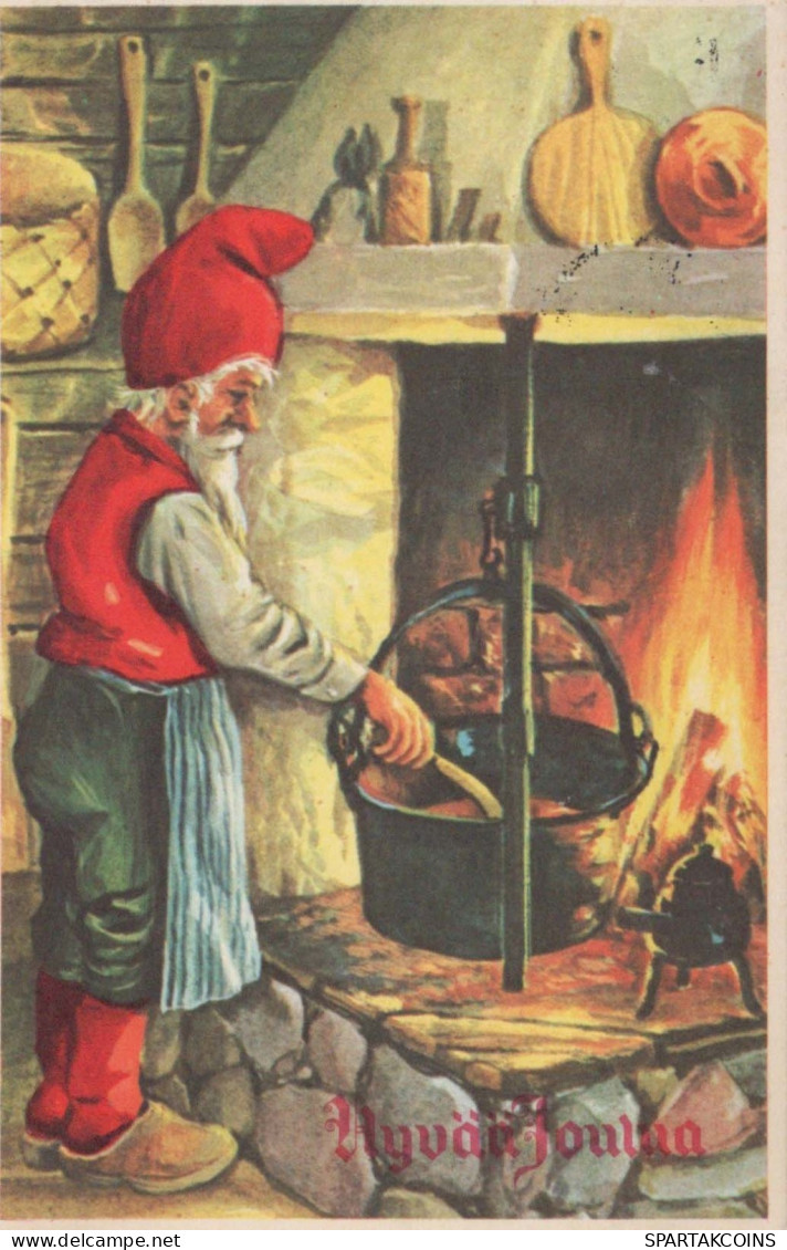 SANTA CLAUS Happy New Year Christmas Vintage Postcard CPSMPF #PKG335.GB - Santa Claus