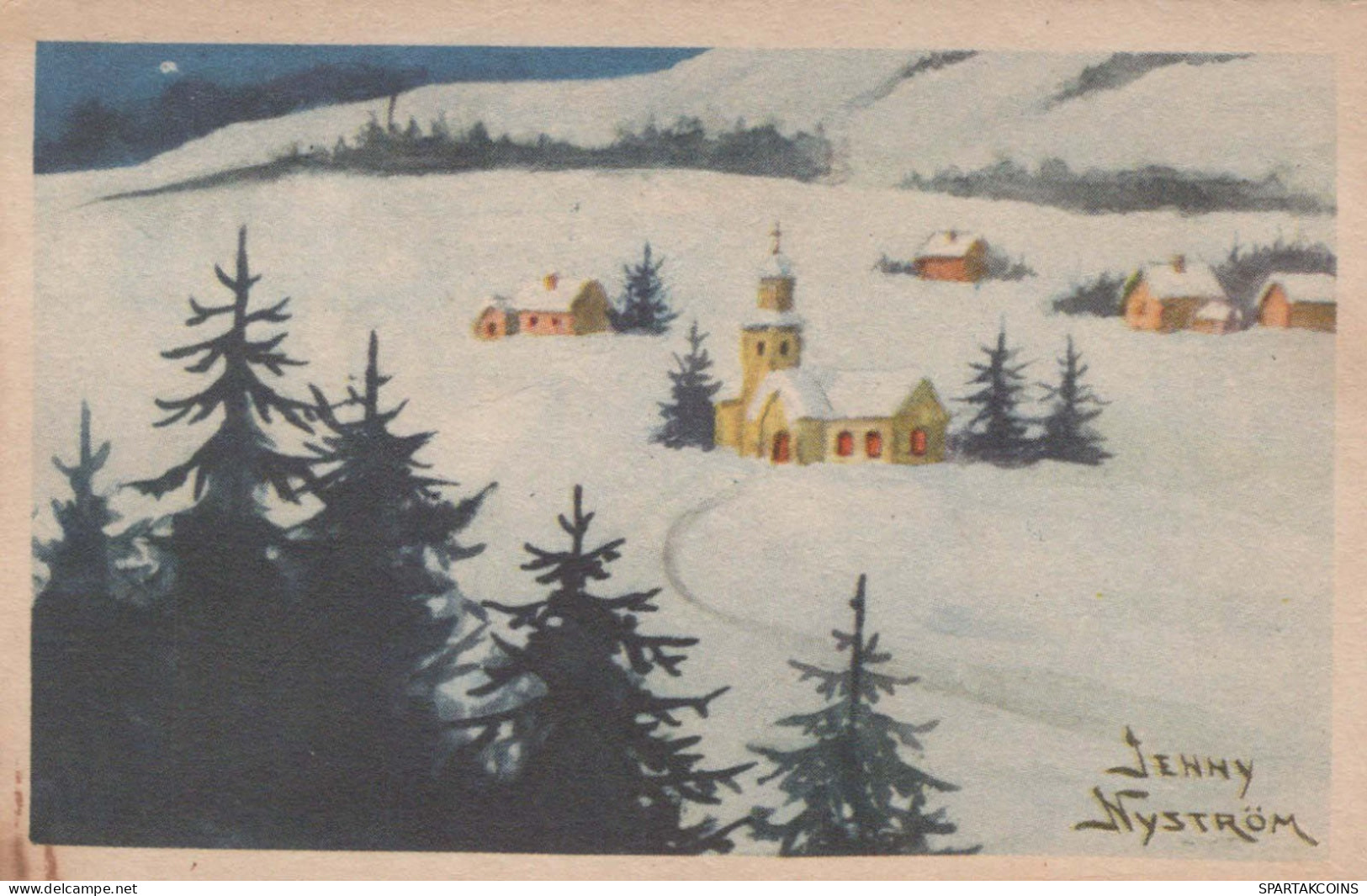 Happy New Year Christmas Vintage Postcard CPSMPF #PKG214.GB - New Year