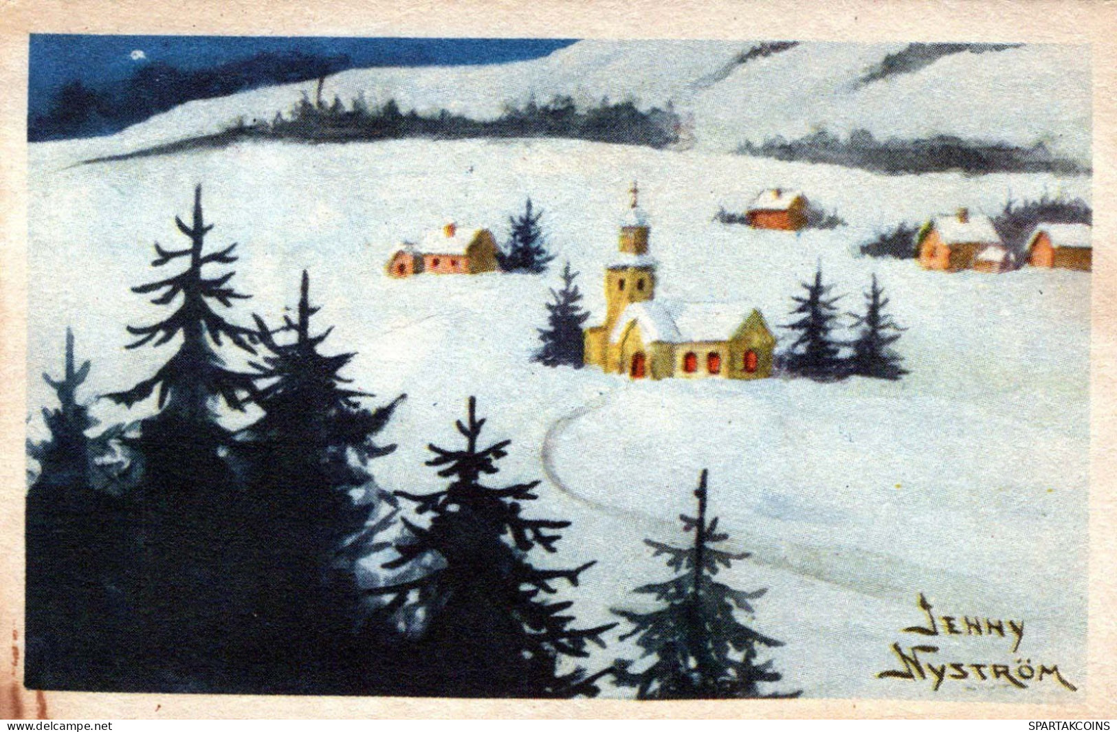 Happy New Year Christmas Vintage Postcard CPSMPF #PKG214.GB - New Year