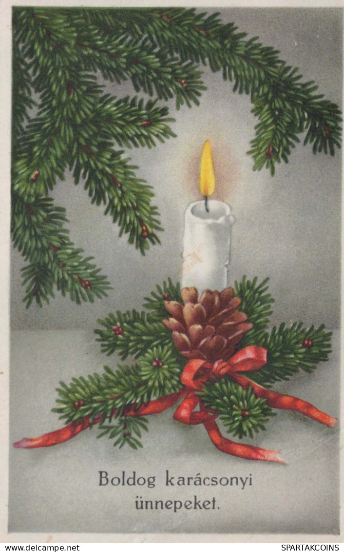 Happy New Year Christmas CANDLE Vintage Postcard CPSMPF #PKG153.GB - New Year