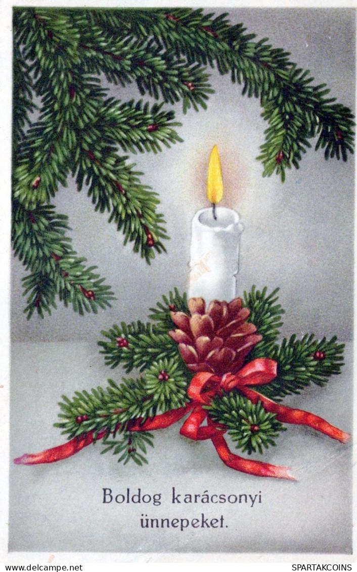 Happy New Year Christmas CANDLE Vintage Postcard CPSMPF #PKG153.GB - Nieuwjaar