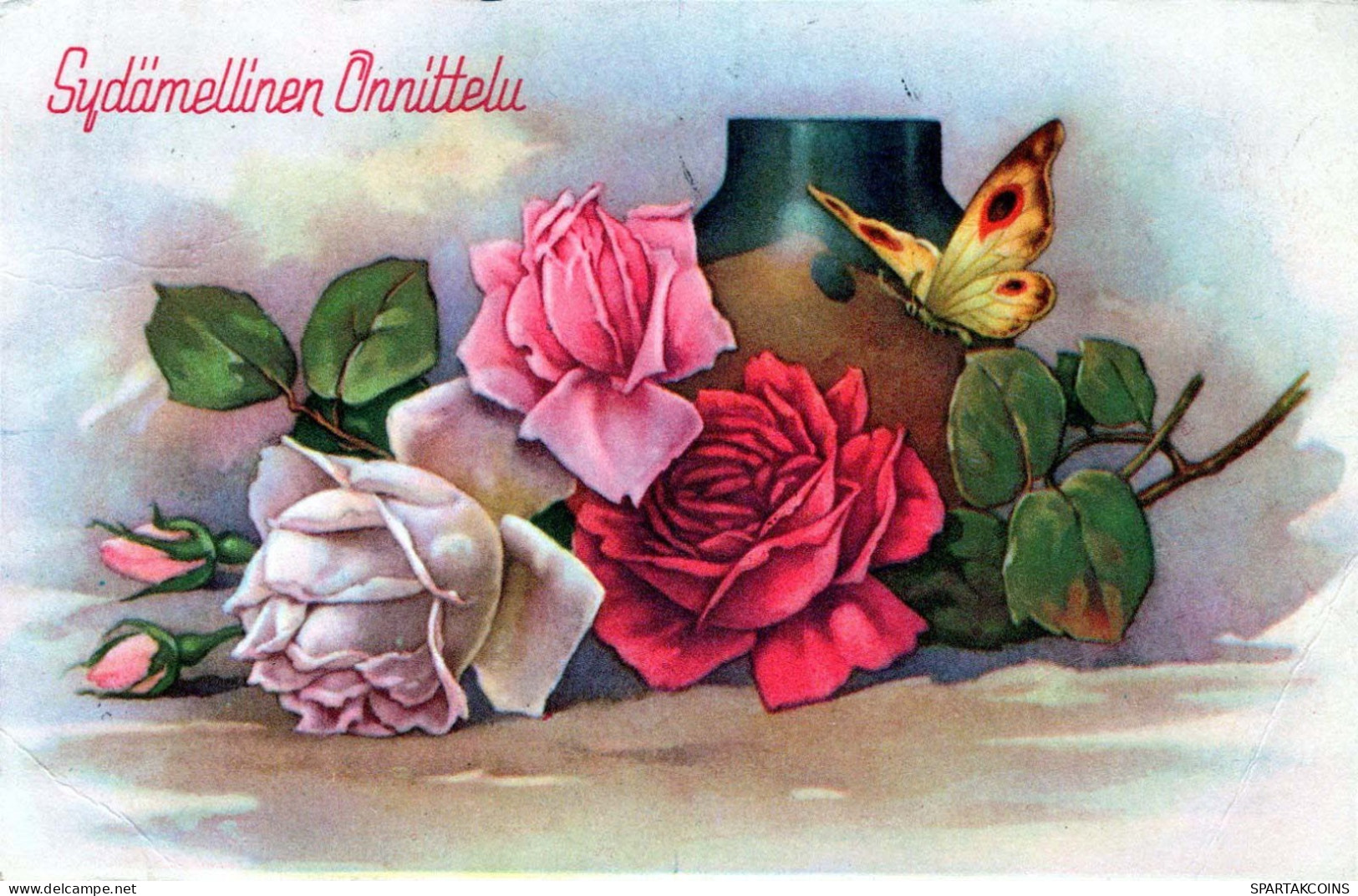 FLOWERS Vintage Postcard CPA #PKE610.GB - Bloemen