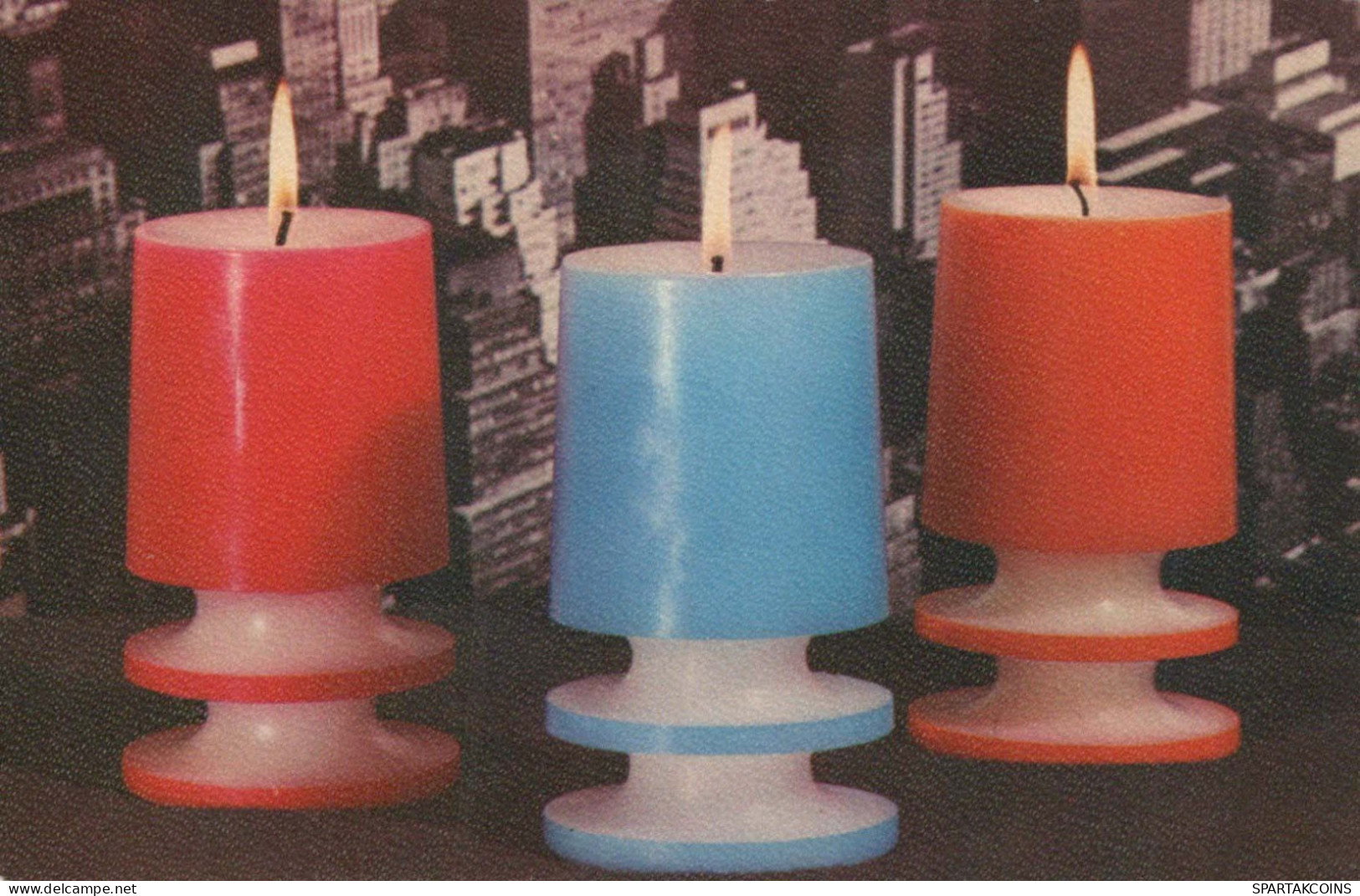 Happy New Year Christmas CANDLE Vintage Postcard CPSMPF #PKD970.GB - Nieuwjaar