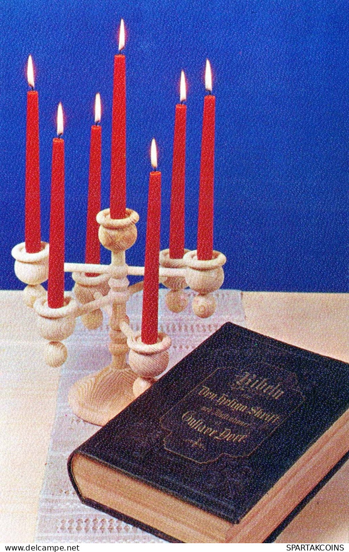 Happy New Year Christmas CANDLE BIBLE Vintage Postcard CPSMPF #PKD533.GB - Nieuwjaar