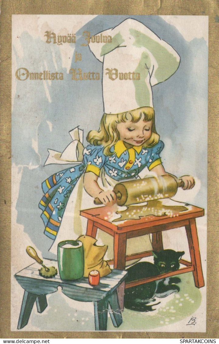 Happy New Year Christmas CHILDREN Vintage Postcard CPSMPF #PKD595.GB - New Year