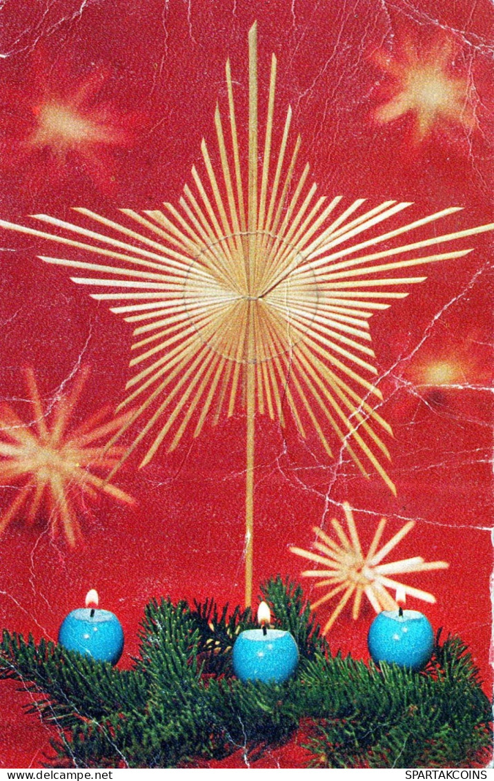 Happy New Year Christmas CANDLE Vintage Postcard CPSMPF #PKD656.GB - New Year