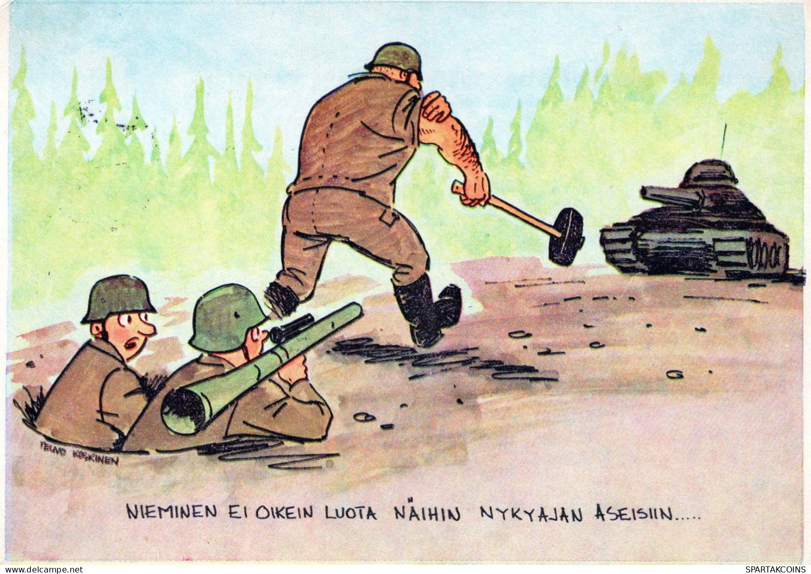 SOLDIERS HUMOUR Militaria Vintage Postcard CPSM #PBV949.GB - Humorísticas