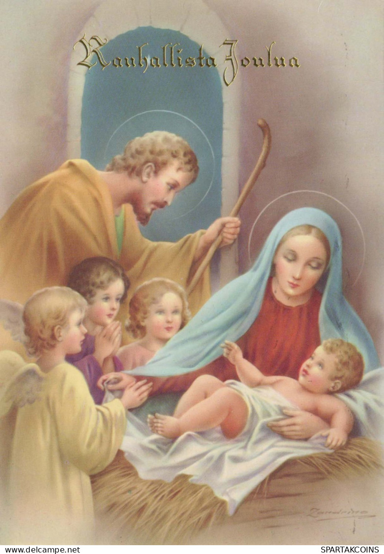 Virgen Mary Madonna Baby JESUS Christmas Religion Vintage Postcard CPSM #PBP989.GB - Vierge Marie & Madones