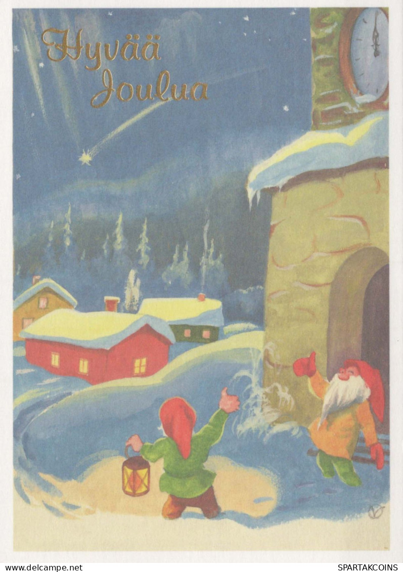 Happy New Year Christmas GNOME Vintage Postcard CPSM #PBM120.GB - Nieuwjaar