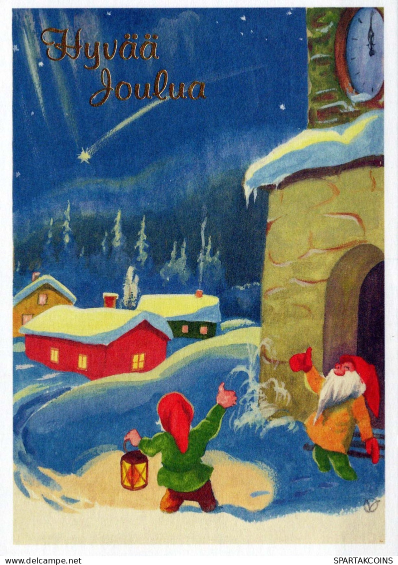 Happy New Year Christmas GNOME Vintage Postcard CPSM #PBM120.GB - Nieuwjaar