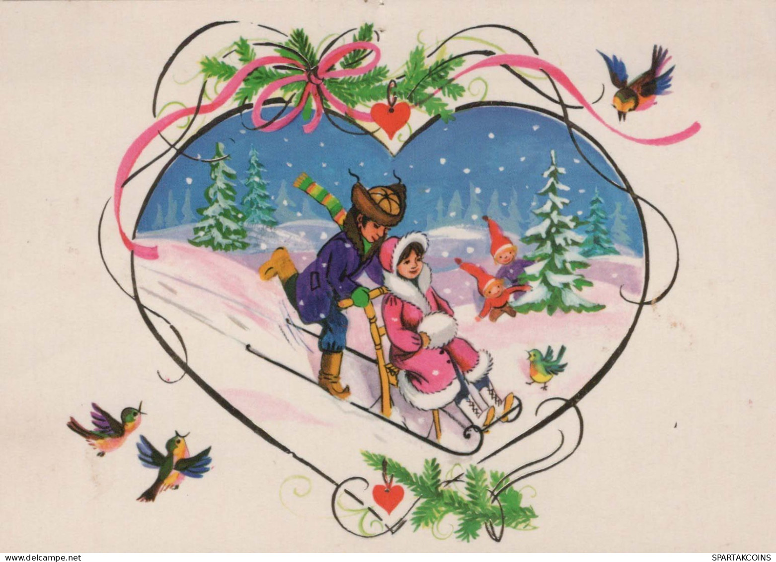Happy New Year Christmas Children Vintage Postcard CPSM #PBM333.GB - New Year