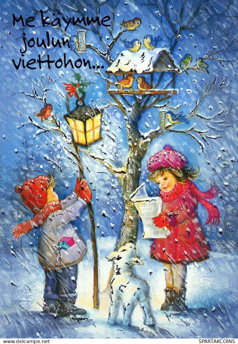 Happy New Year Christmas Children Vintage Postcard CPSM #PBM191.GB - Nieuwjaar