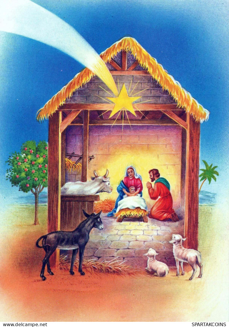 Virgen Mary Madonna Baby JESUS Christmas Religion Vintage Postcard CPSM #PBB891.GB - Jungfräuliche Marie Und Madona