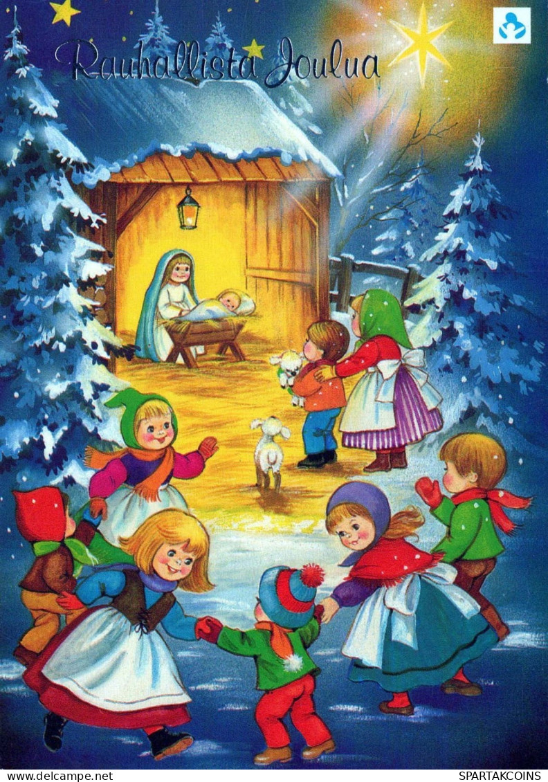 CHILDREN Scene Landscape Baby JESUS Vintage Postcard CPSM #PBB569.GB - Taferelen En Landschappen