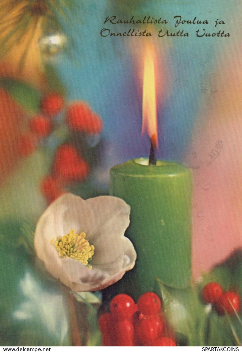 Happy New Year Christmas CANDLE Vintage Postcard CPSM #PBA165.GB - New Year