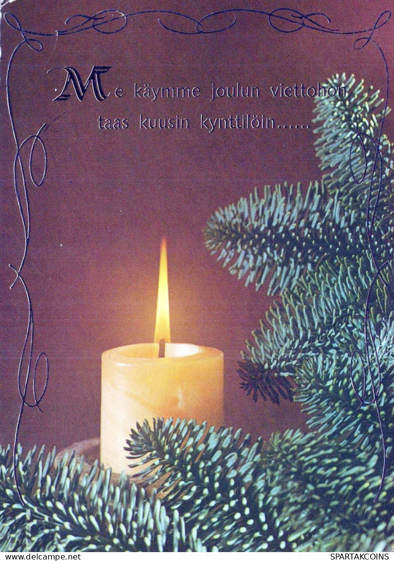 Happy New Year Christmas CANDLE Vintage Postcard CPSM #PBA286.GB - Neujahr