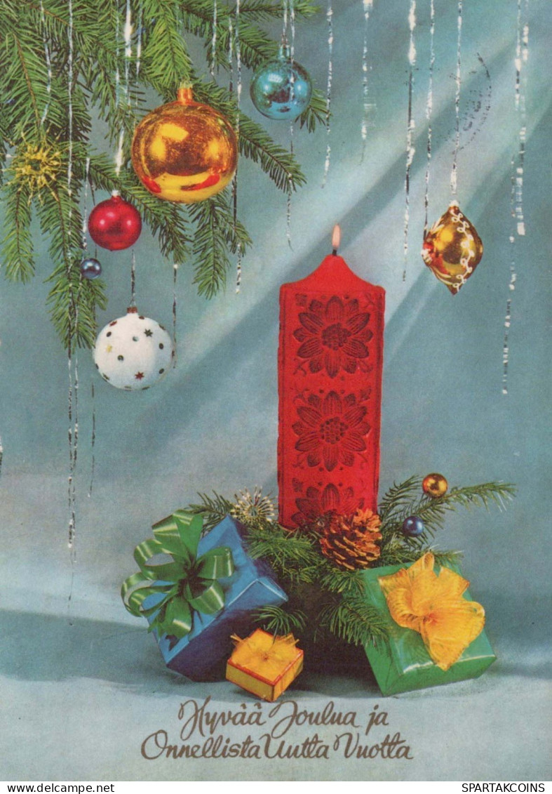Happy New Year Christmas CANDLE Vintage Postcard CPSM #PAZ980.GB - New Year