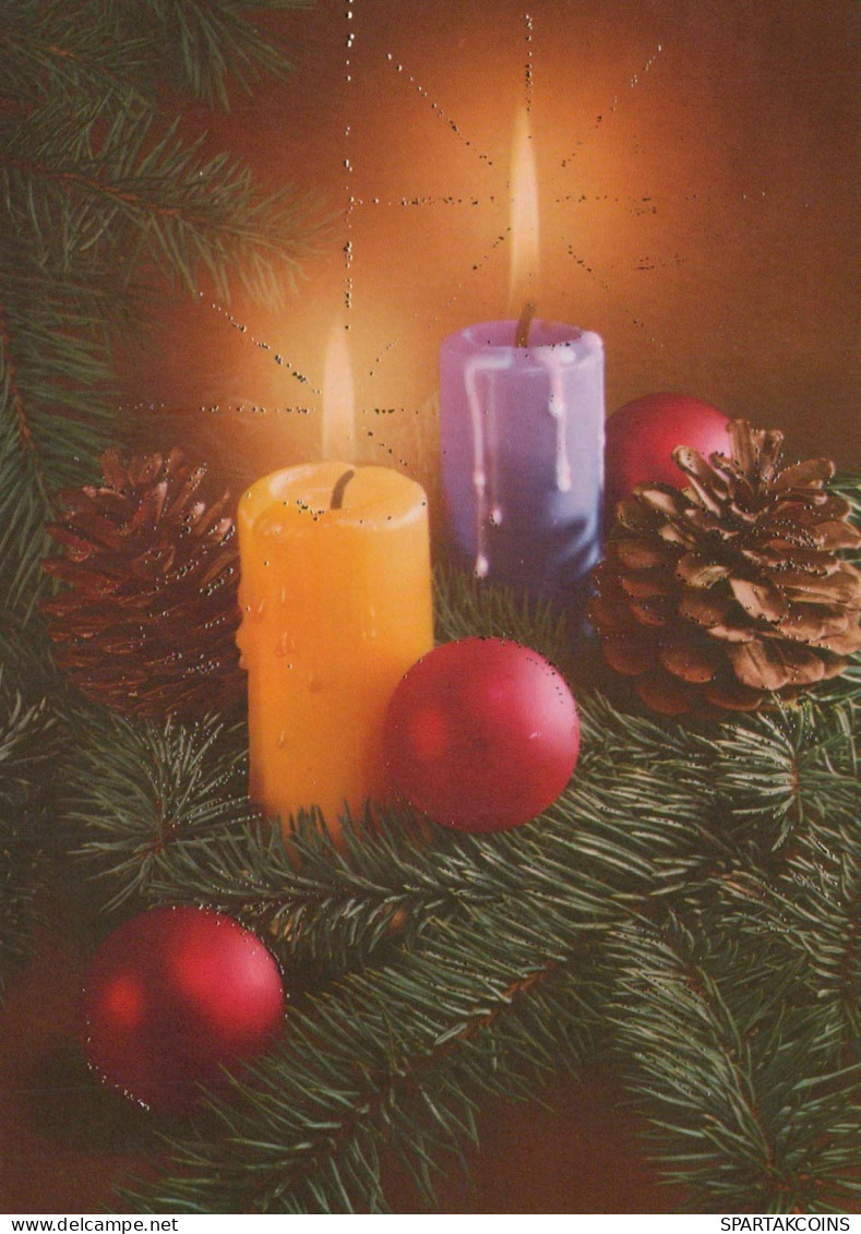 Happy New Year Christmas CANDLE Vintage Postcard CPSM #PAZ286.GB - Nieuwjaar