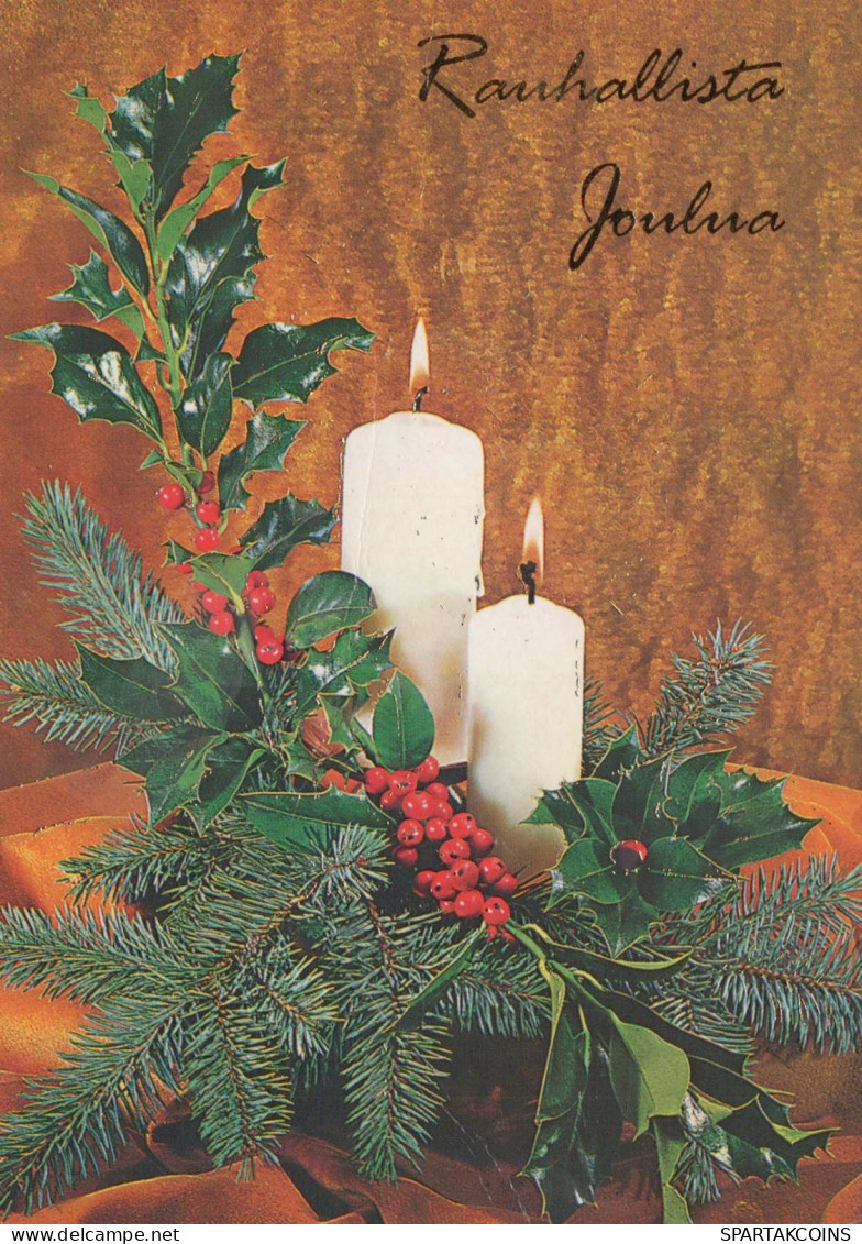 Happy New Year Christmas CANDLE Vintage Postcard CPSM #PAZ346.GB - New Year