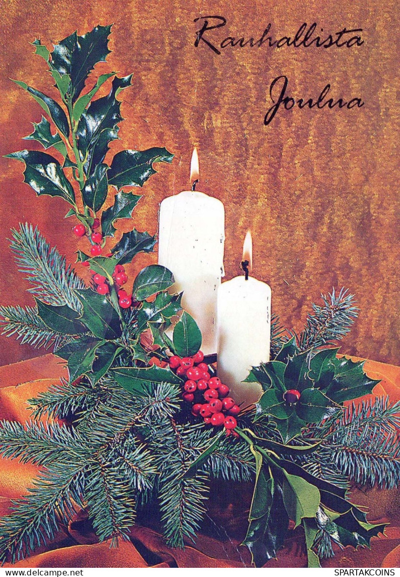 Happy New Year Christmas CANDLE Vintage Postcard CPSM #PAZ346.GB - New Year