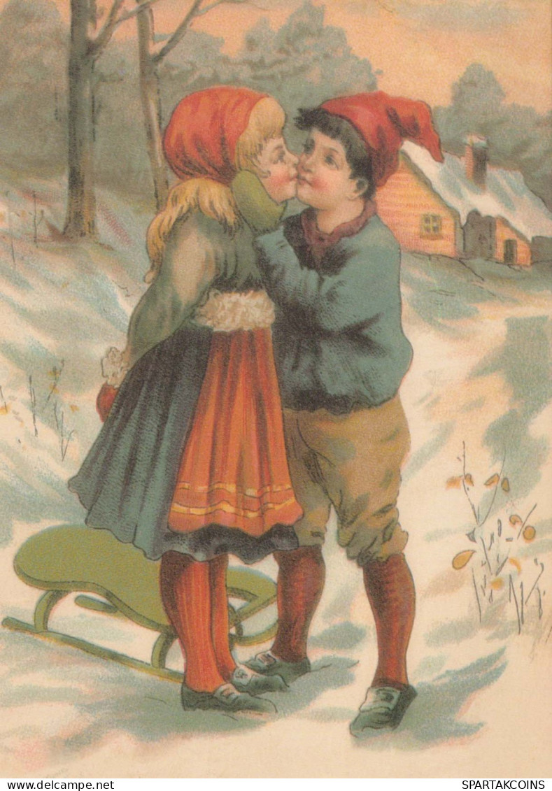 Happy New Year Christmas CHILDREN Vintage Postcard CPSM #PAY823.GB - Nieuwjaar