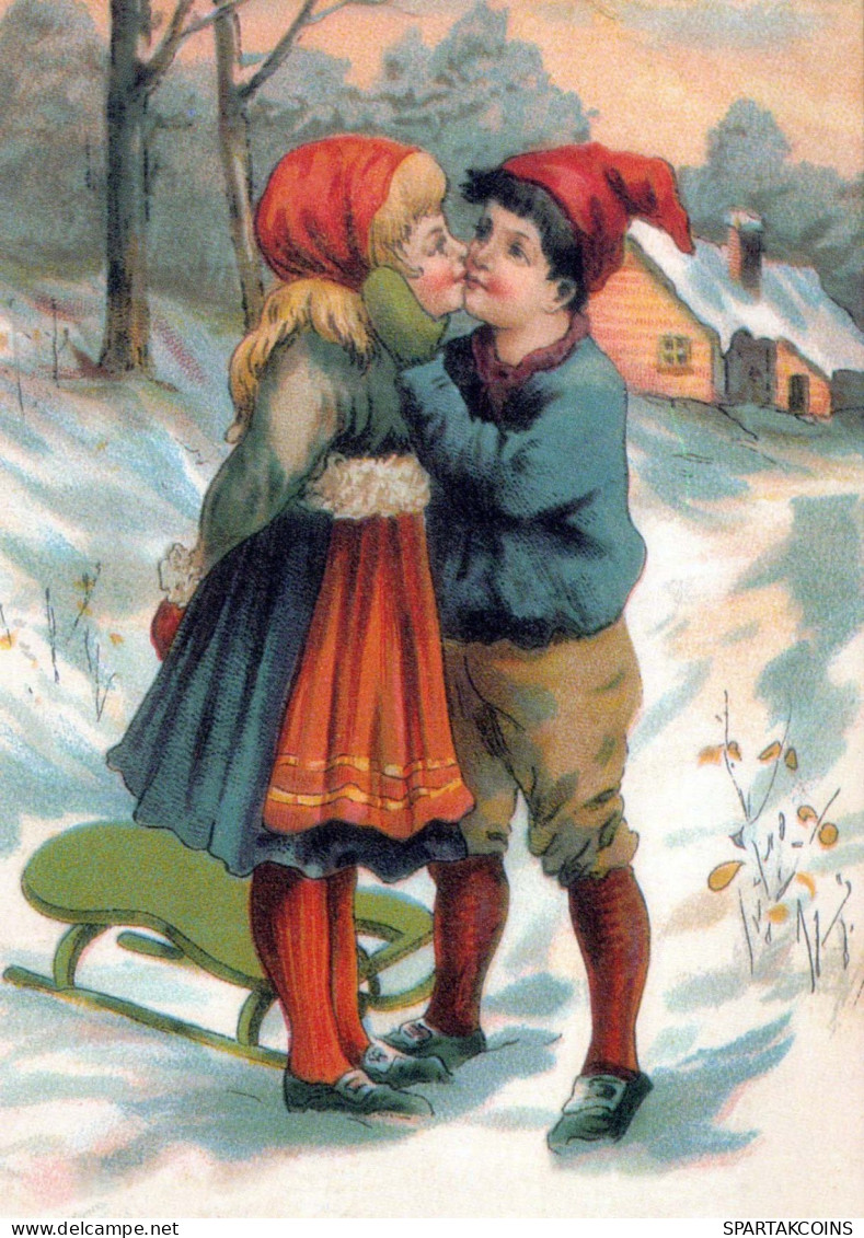 Happy New Year Christmas CHILDREN Vintage Postcard CPSM #PAY823.GB - Nieuwjaar