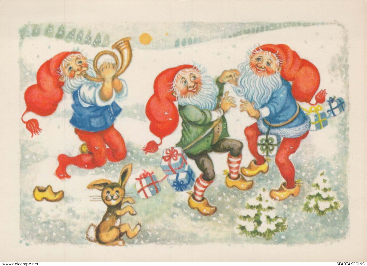 Happy New Year Christmas GNOME Vintage Postcard CPSM #PAY563.GB - Nieuwjaar