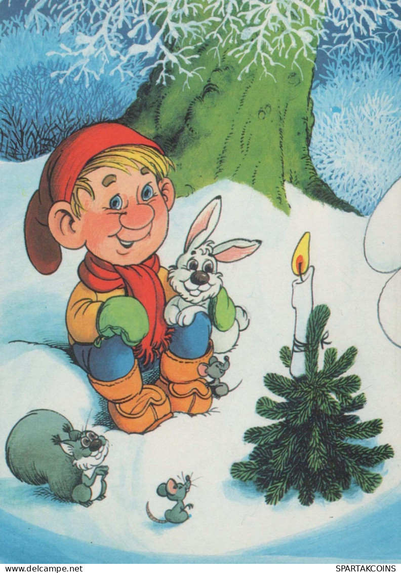 Happy New Year Christmas GNOME Vintage Postcard CPSM #PAY178.GB - Neujahr