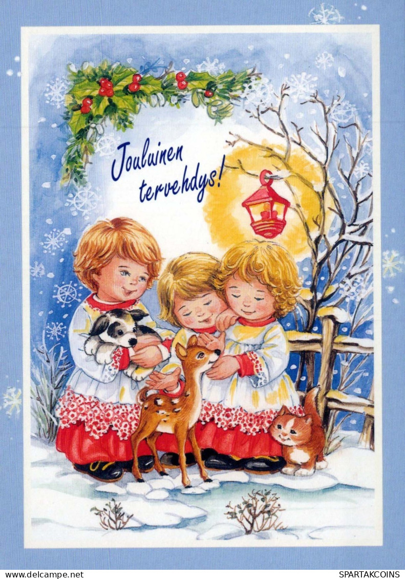 Happy New Year Christmas CHILDREN Vintage Postcard CPSM #PAW987.GB - New Year