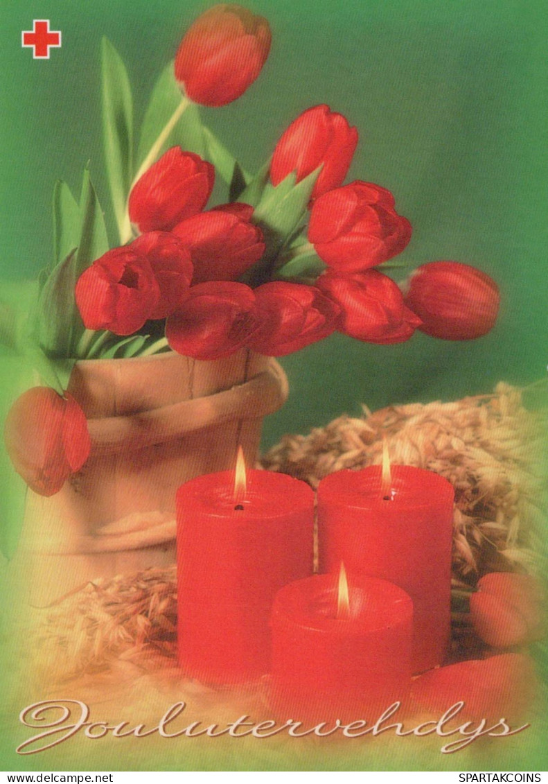 Happy New Year Christmas CANDLE Vintage Postcard CPSM #PAW352.GB - New Year