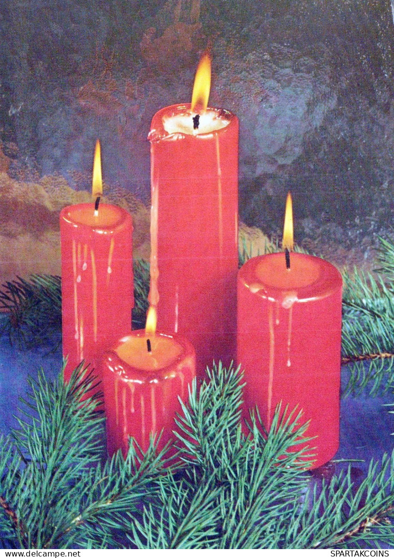 Happy New Year Christmas CANDLE Vintage Postcard CPSM #PAV868.GB - New Year