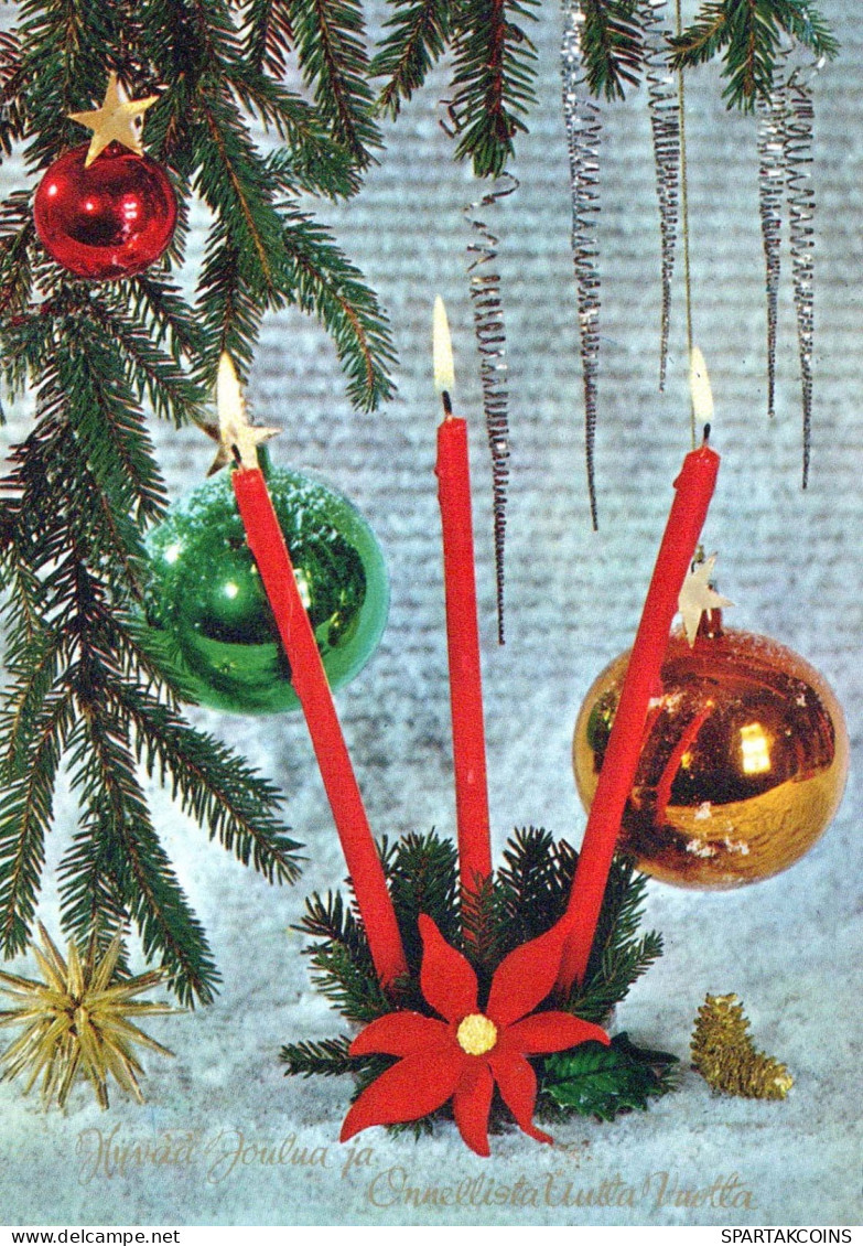 Happy New Year Christmas CANDLE Vintage Postcard CPSM #PAW292.GB - New Year