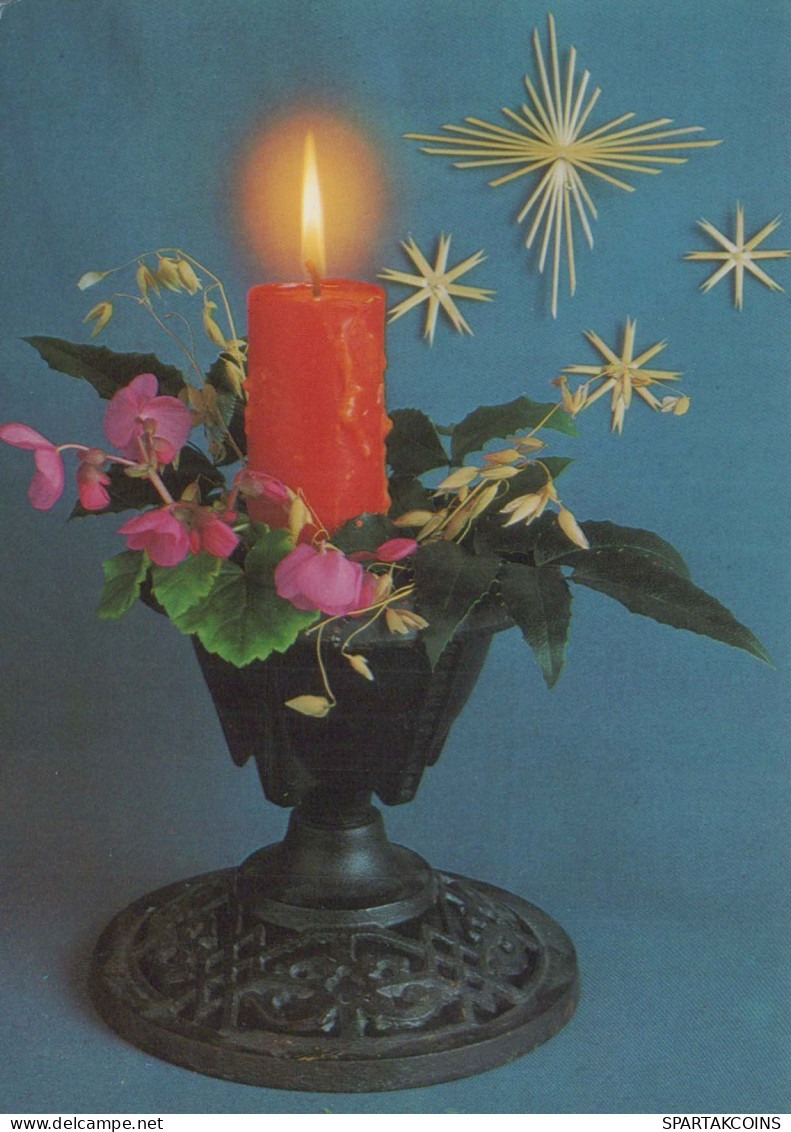 Happy New Year Christmas CANDLE Vintage Postcard CPSM #PAV504.GB - Nieuwjaar