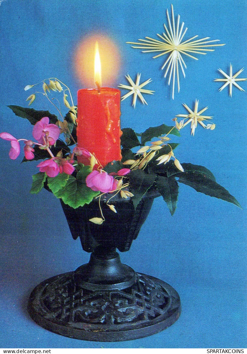 Happy New Year Christmas CANDLE Vintage Postcard CPSM #PAV504.GB - Neujahr