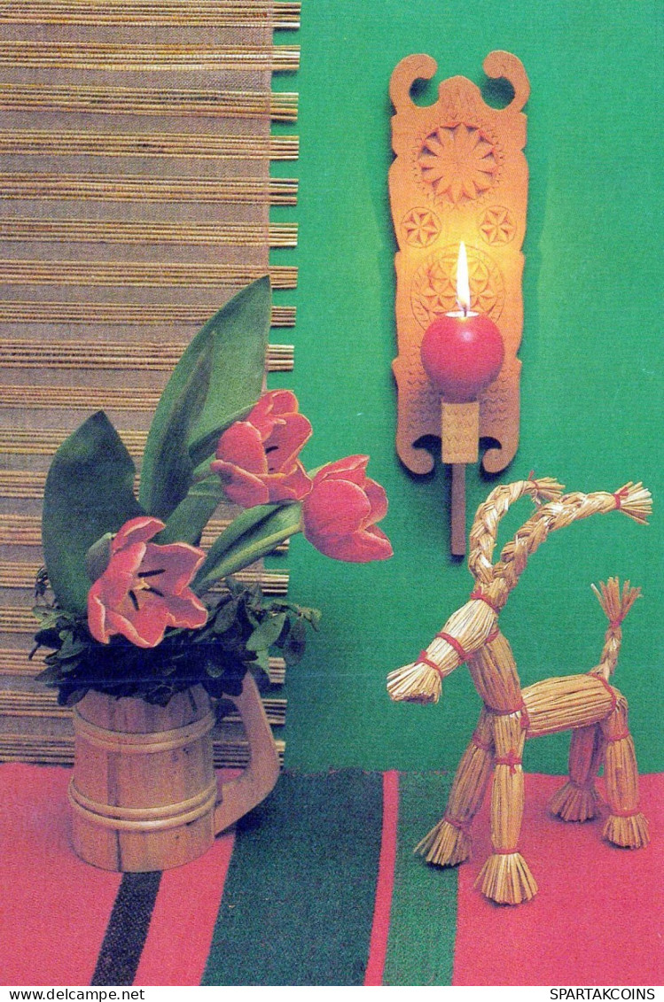 Happy New Year Christmas CANDLE Vintage Postcard CPSM #PAV444.GB - New Year