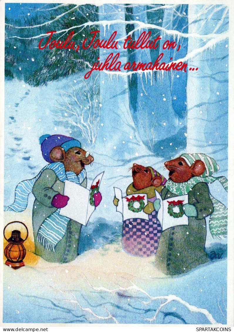 Happy New Year Christmas MOUSE Vintage Postcard CPSM #PAU994.GB - New Year