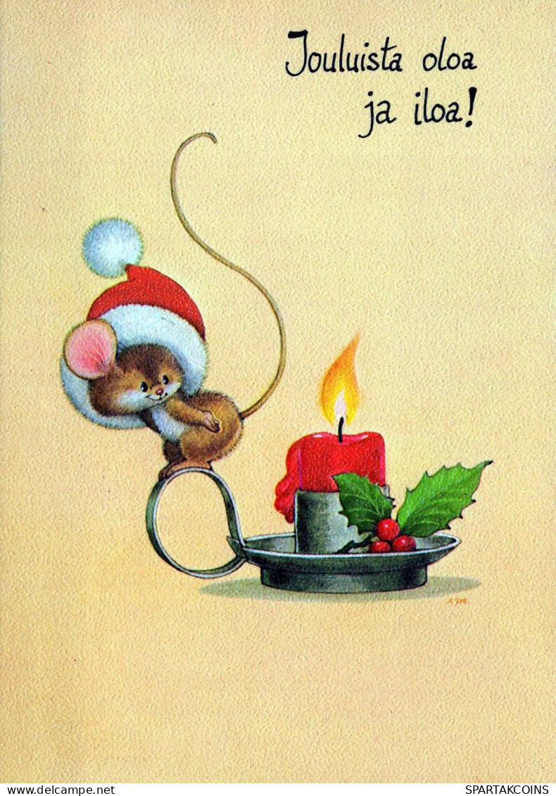 Happy New Year Christmas MOUSE Vintage Postcard CPSM #PAU929.GB - New Year