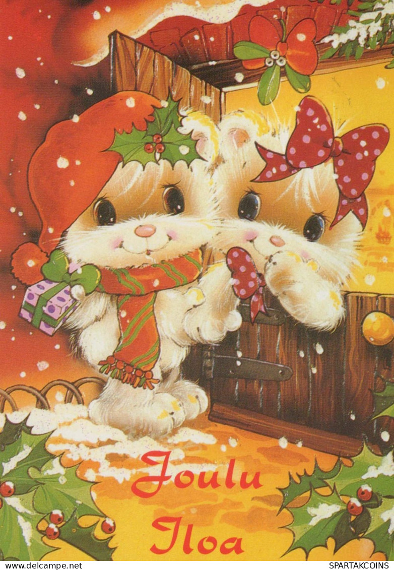Happy New Year Christmas BEAR Vintage Postcard CPSM #PAU730.GB - Nieuwjaar