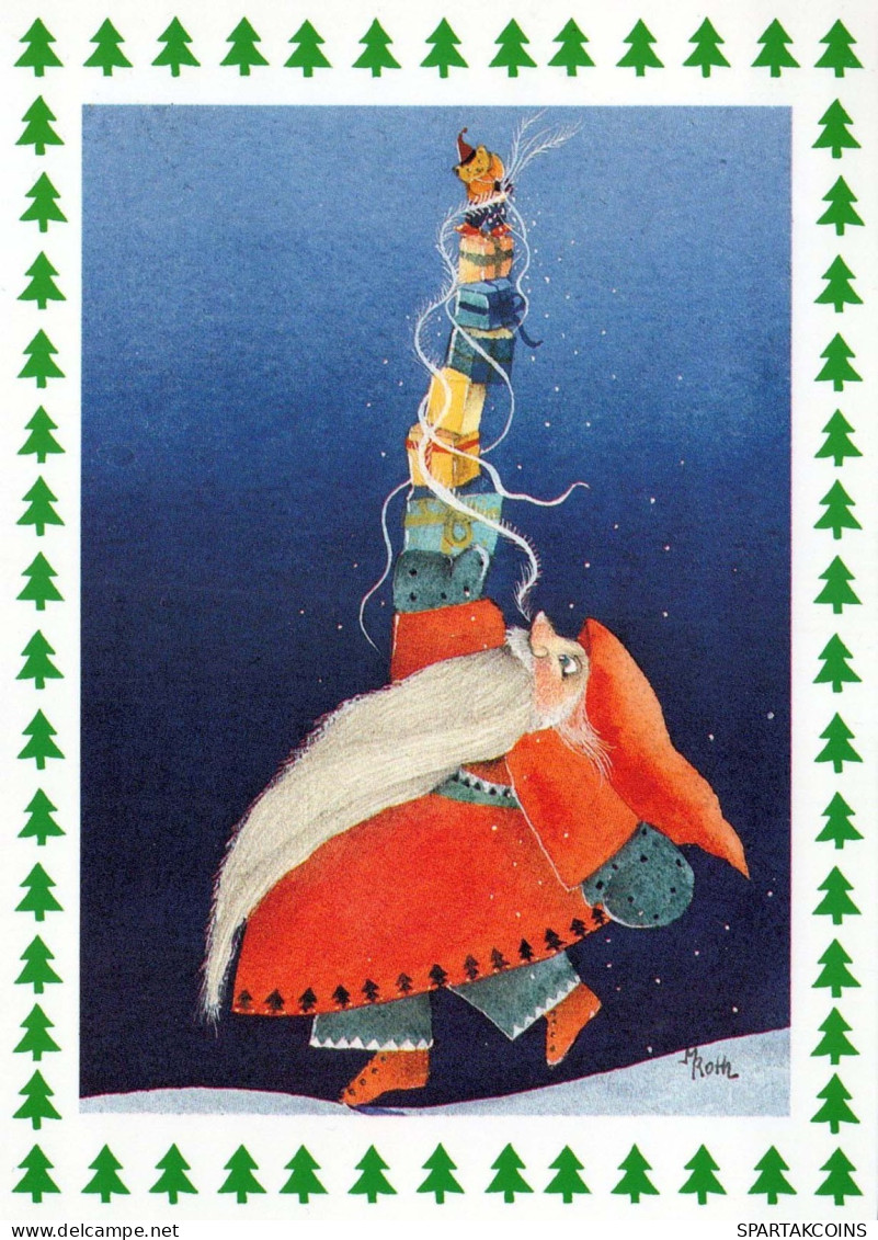 SANTA CLAUS Happy New Year Christmas Vintage Postcard CPSM #PAU530.GB - Santa Claus