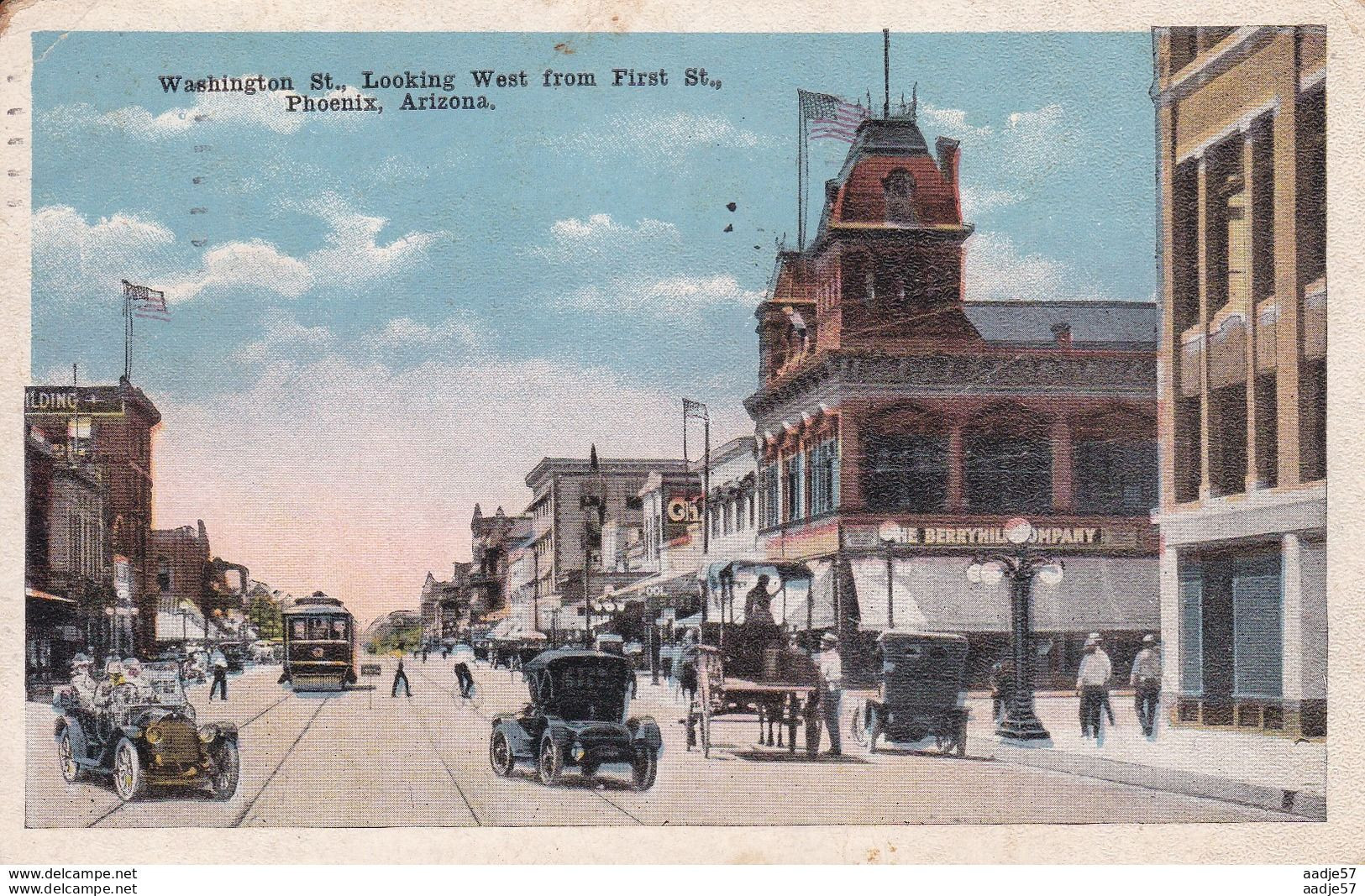 USA Washington Str Phoenix Arizona Tram Old Cars 1917 - Strassenbahnen