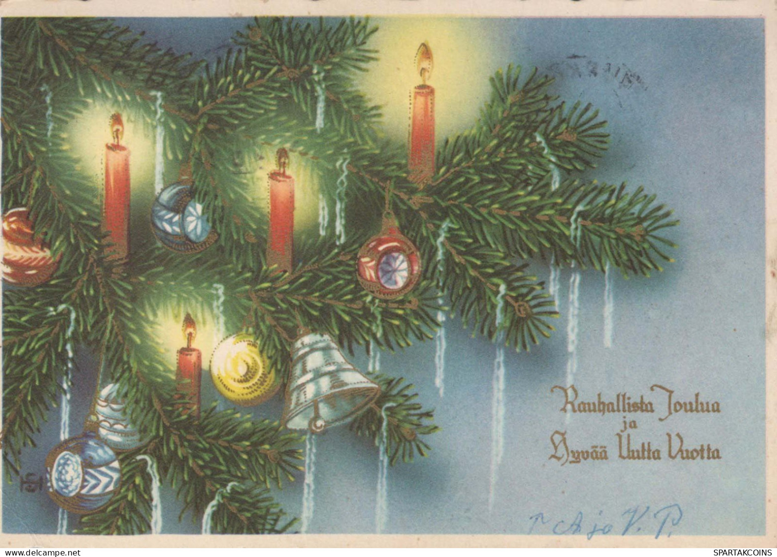 Happy New Year Christmas CANDLE Vintage Postcard CPSM #PAT688.GB - Nieuwjaar